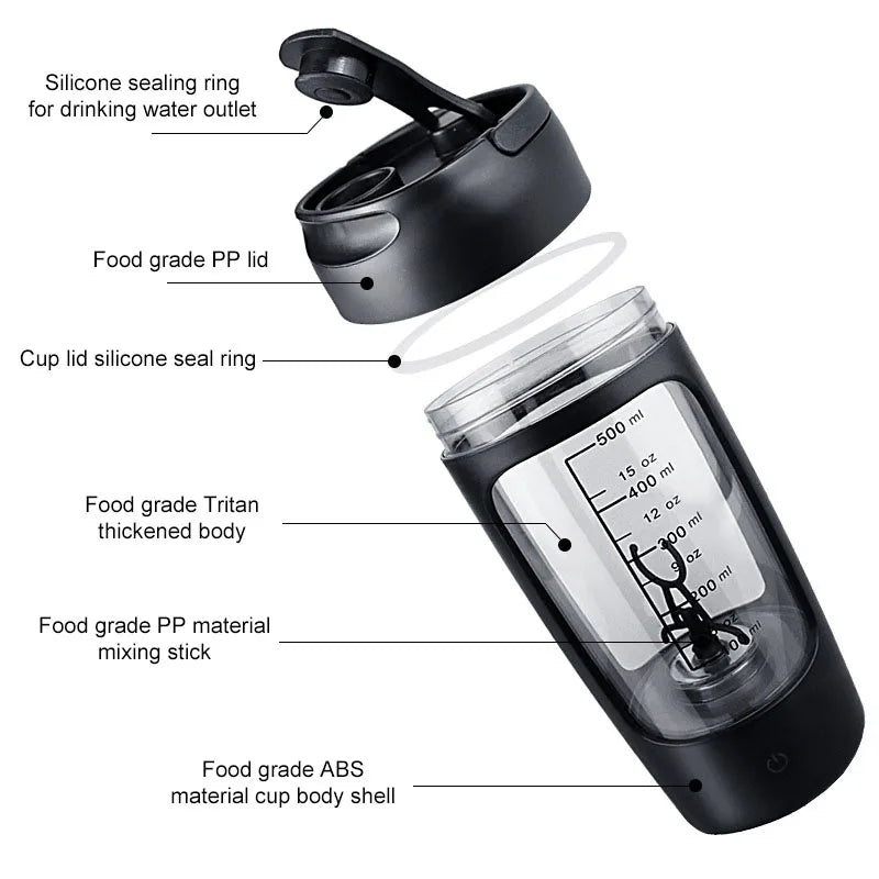 ShakePro™ – שייקר חלבון חשמלי עם אחסון אבקה