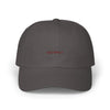 Dark gray cap with 'OLYMPUS' logo on a white background