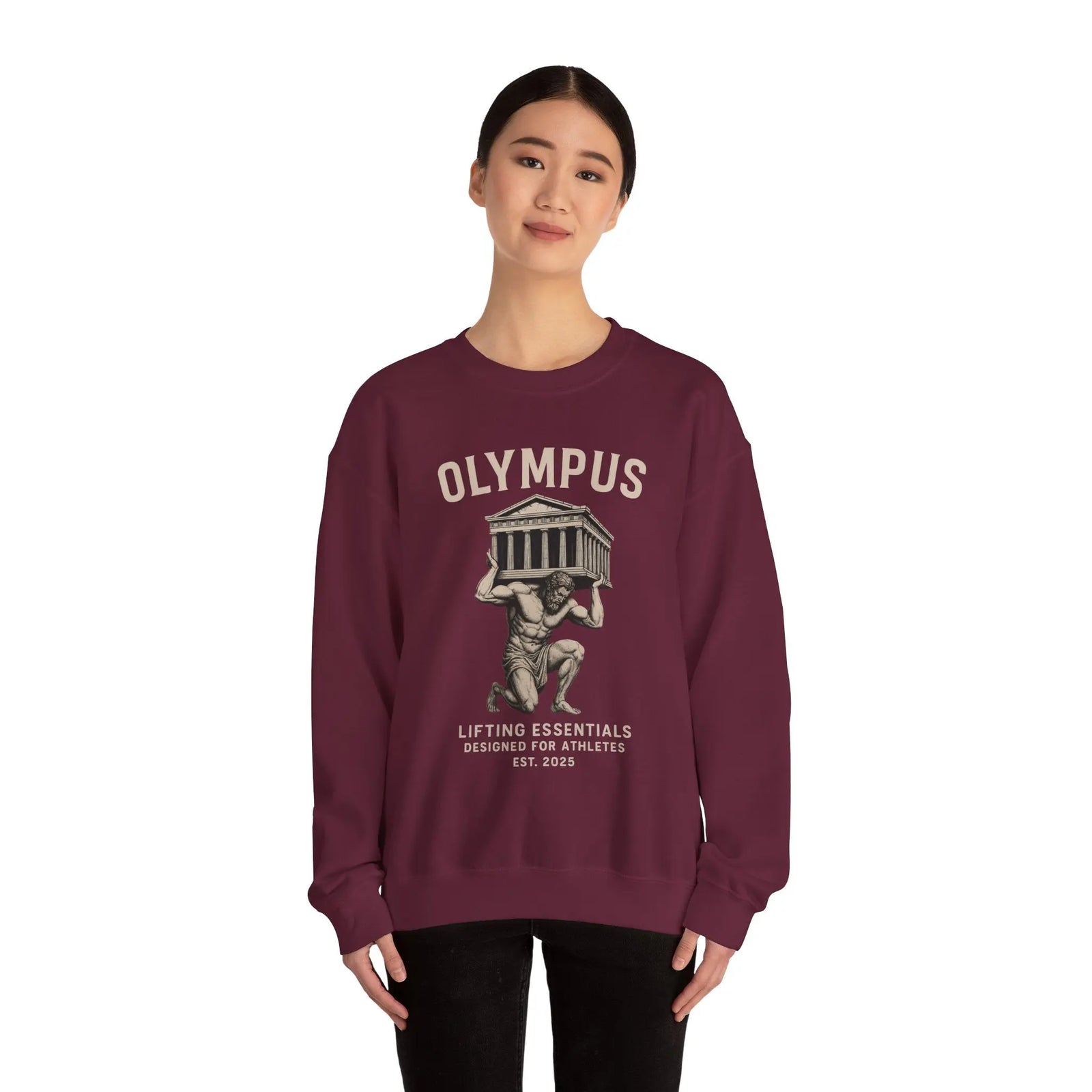 Olympus Atlas Heritage Sweatshirt — Vintage Myth Strength - unisex hoodie, Unisex Crewneck Sweatshirt, Baseball Caps, Unisex Oversized Tee, Gym Towel, Oversized T-Shirt, Weightlifting Grip Pads, Weighted Vest, Lumbar Belt -  Olympus