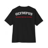 Black t-shirt with 'OLYMPUS' and 'UNLEASH YOUR FULL POTENTIAL' text on a white background