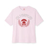 Pink t-shirt with 'Olympus' logo on a white background
