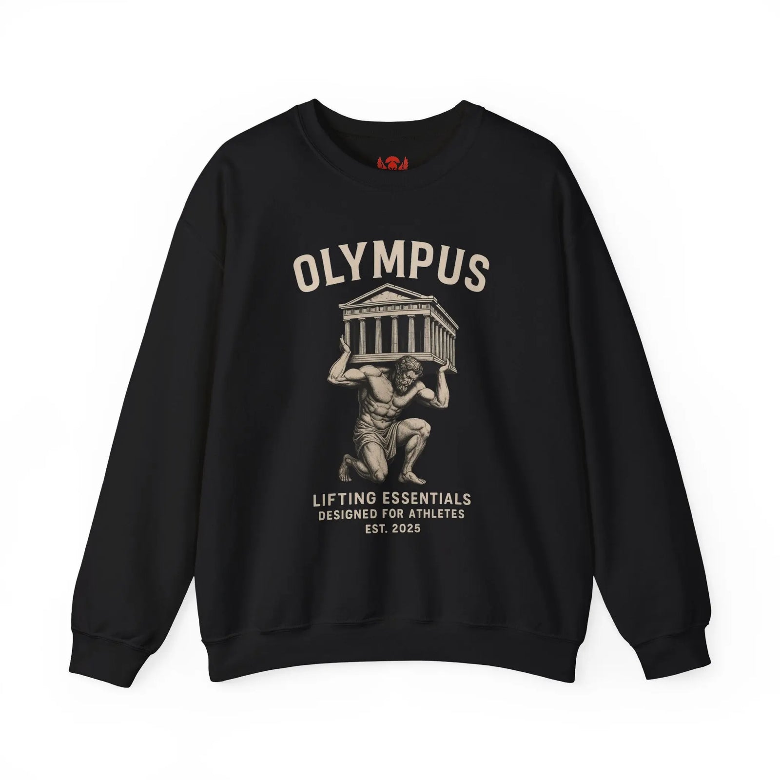 Olympus Atlas Heritage Sweatshirt — Vintage Myth Strength - unisex hoodie, Unisex Crewneck Sweatshirt, Baseball Caps, Unisex Oversized Tee, Gym Towel, Oversized T-Shirt, Weightlifting Grip Pads, Weighted Vest, Lumbar Belt -  Olympus