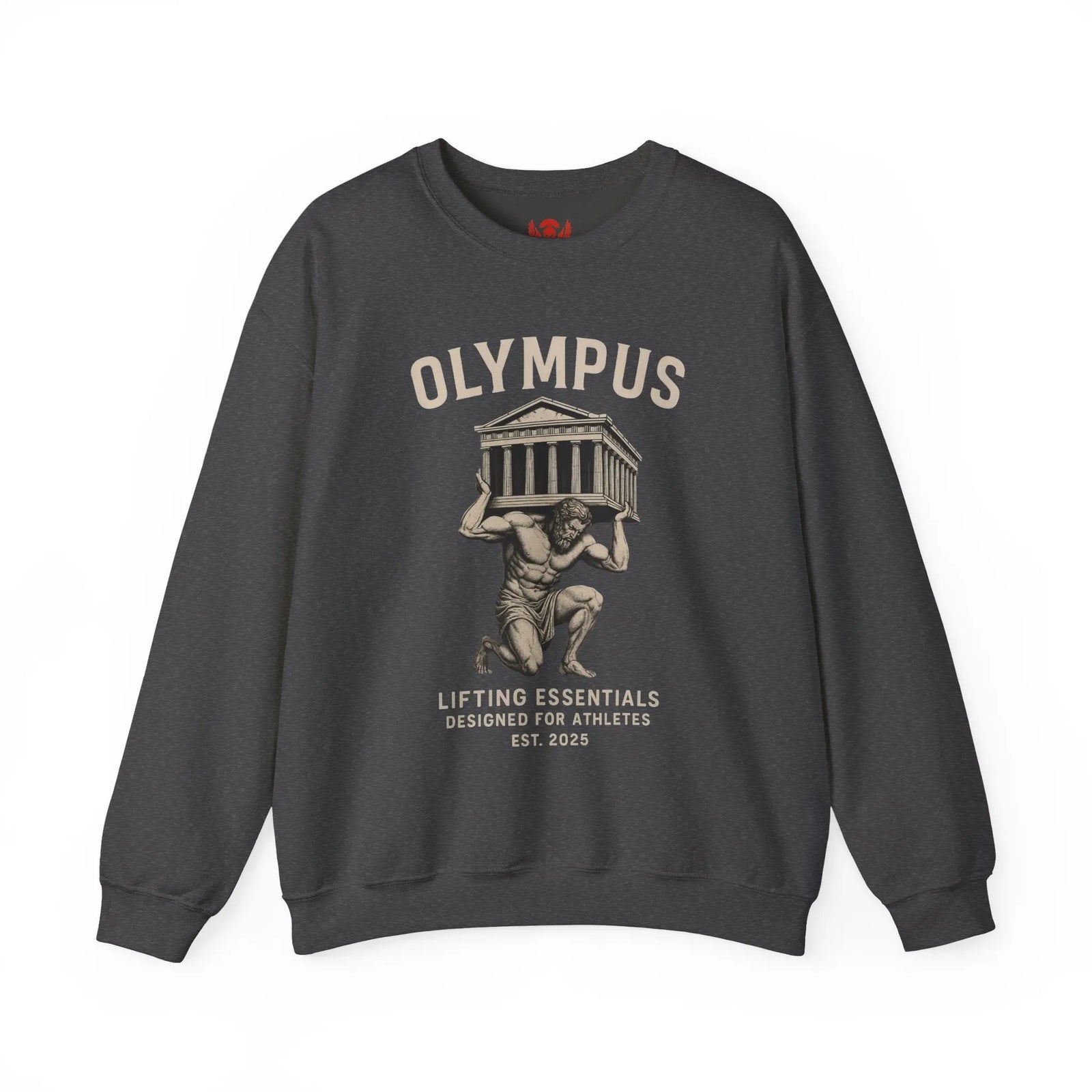 Olympus Atlas Heritage Sweatshirt — Vintage Myth Strength - unisex hoodie, Unisex Crewneck Sweatshirt, Baseball Caps, Unisex Oversized Tee, Gym Towel, Oversized T-Shirt, Weightlifting Grip Pads, Weighted Vest, Lumbar Belt -  Olympus