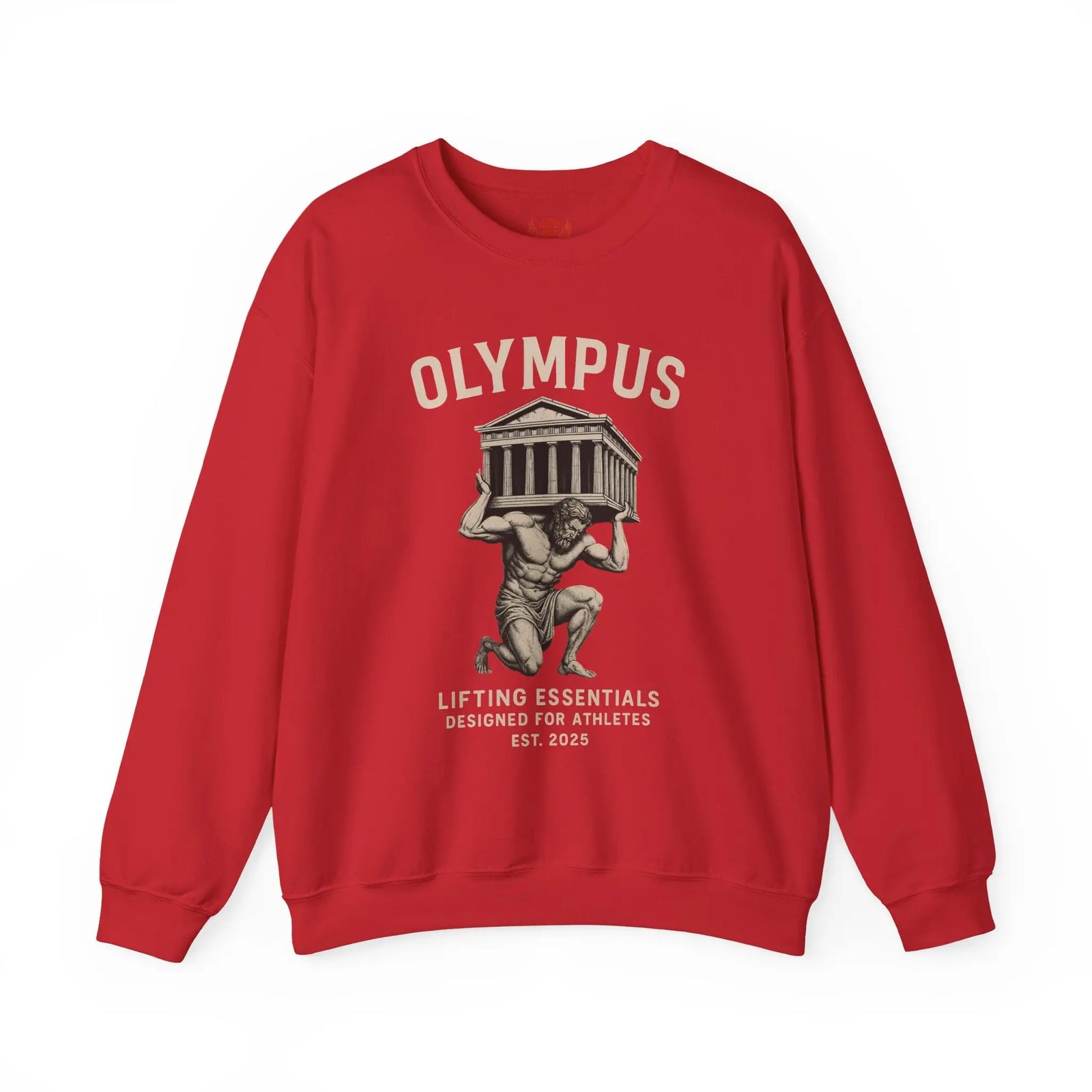 Olympus Atlas Heritage Sweatshirt — Vintage Myth Strength - unisex hoodie, Unisex Crewneck Sweatshirt, Baseball Caps, Unisex Oversized Tee, Gym Towel, Oversized T-Shirt, Weightlifting Grip Pads, Weighted Vest, Lumbar Belt -  Olympus