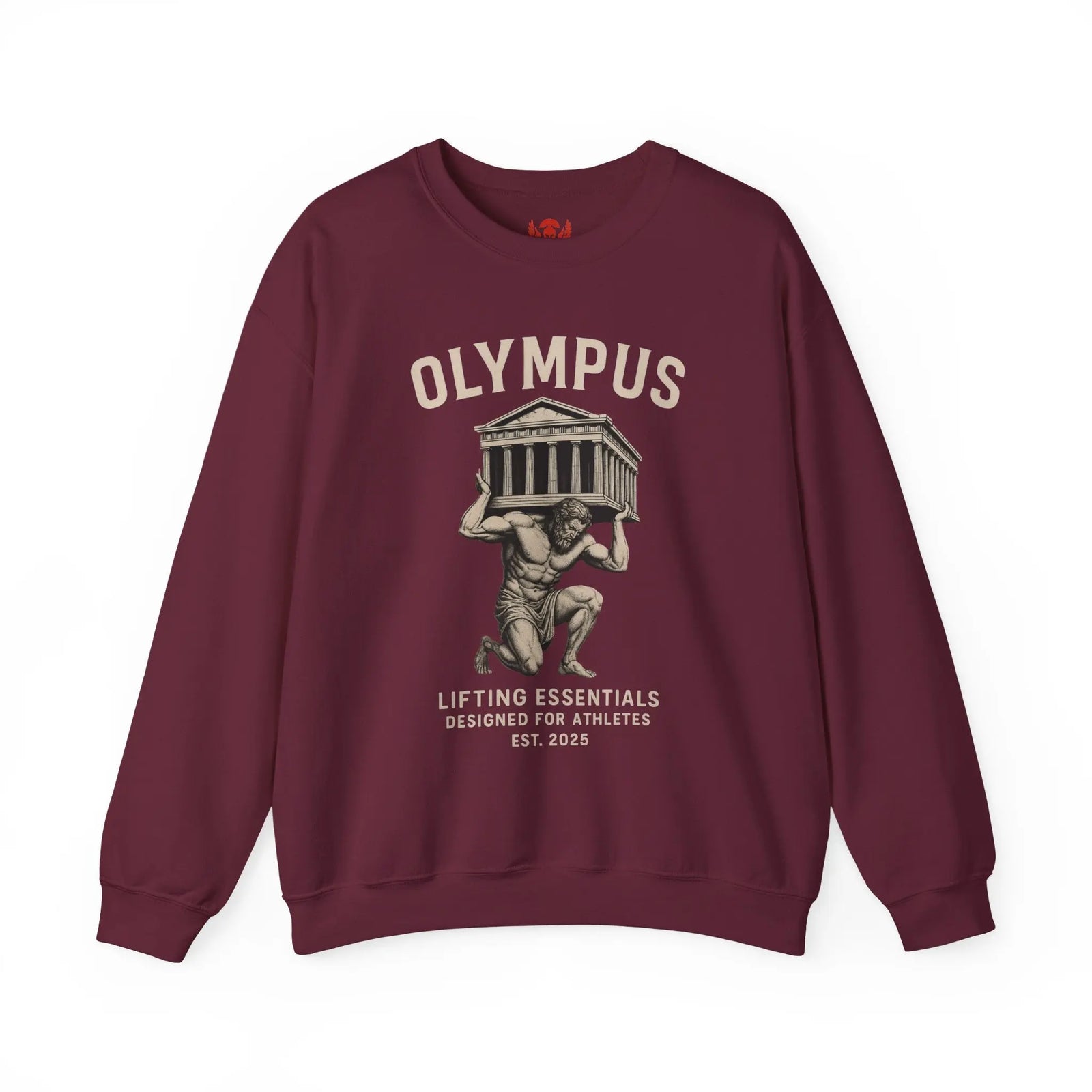 Olympus Atlas Heritage Sweatshirt — Vintage Myth Strength - unisex hoodie, Unisex Crewneck Sweatshirt, Baseball Caps, Unisex Oversized Tee, Gym Towel, Oversized T-Shirt, Weightlifting Grip Pads, Weighted Vest, Lumbar Belt -  Olympus