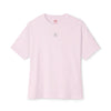 Light pink t-shirt with a small logo on a white background