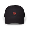 Black cap with red 'Olympos' logo on a white background