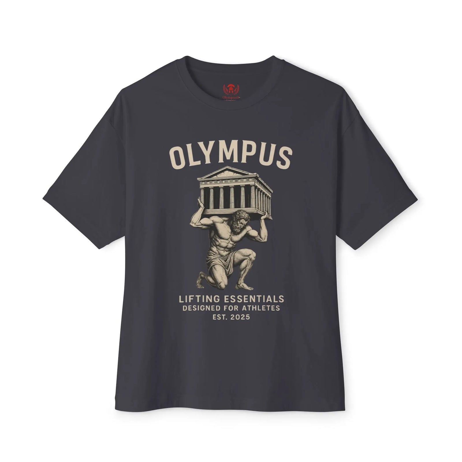 Olympus Atlas Vintage Tee — Greek Myth Legend Style - unisex hoodie, Unisex Crewneck Sweatshirt, Baseball Caps, Unisex Oversized Tee, Gym Towel, Oversized T-Shirt, Weightlifting Grip Pads, Weighted Vest, Lumbar Belt -  Olympus