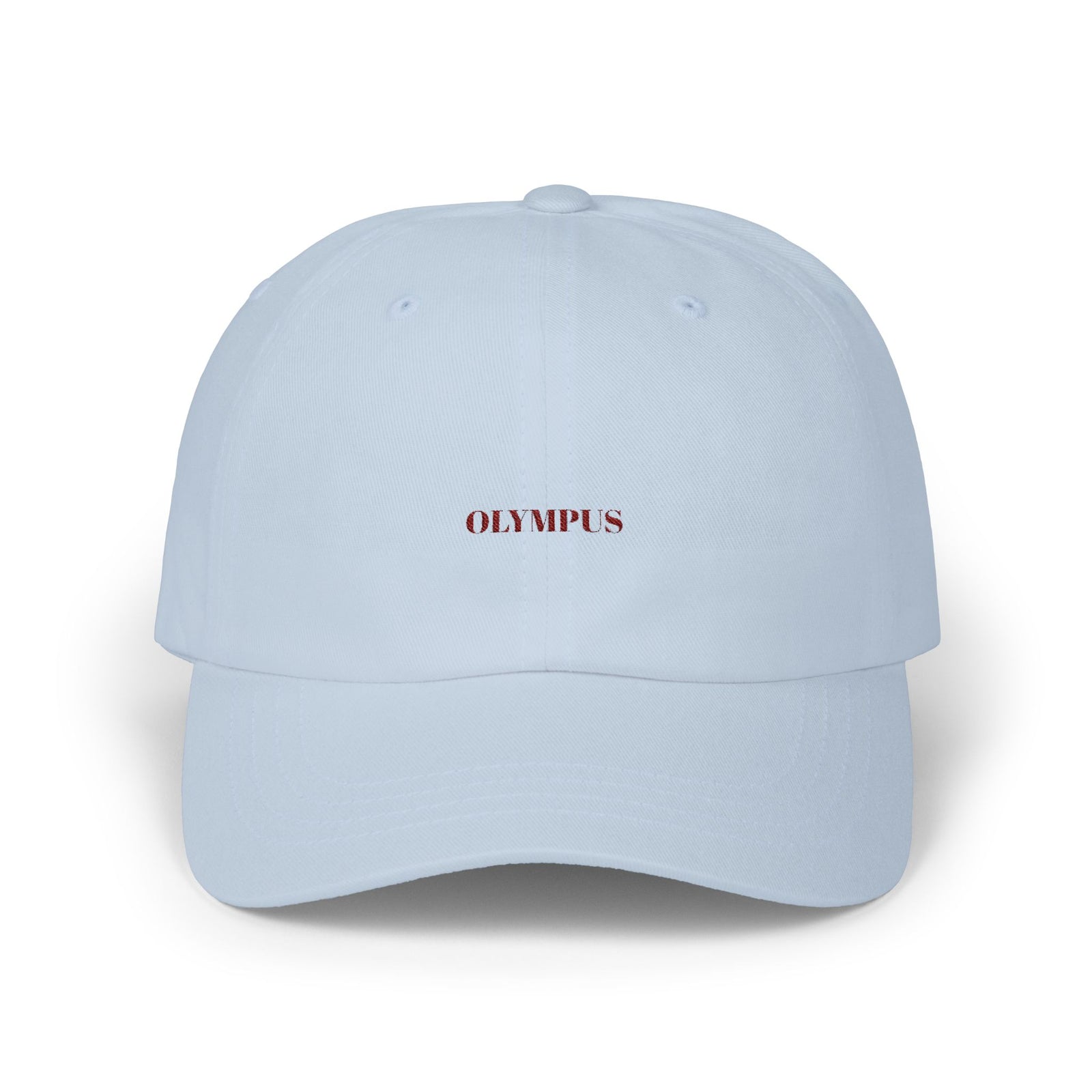 Light blue cap with 'OLYMPUS' logo on a white background