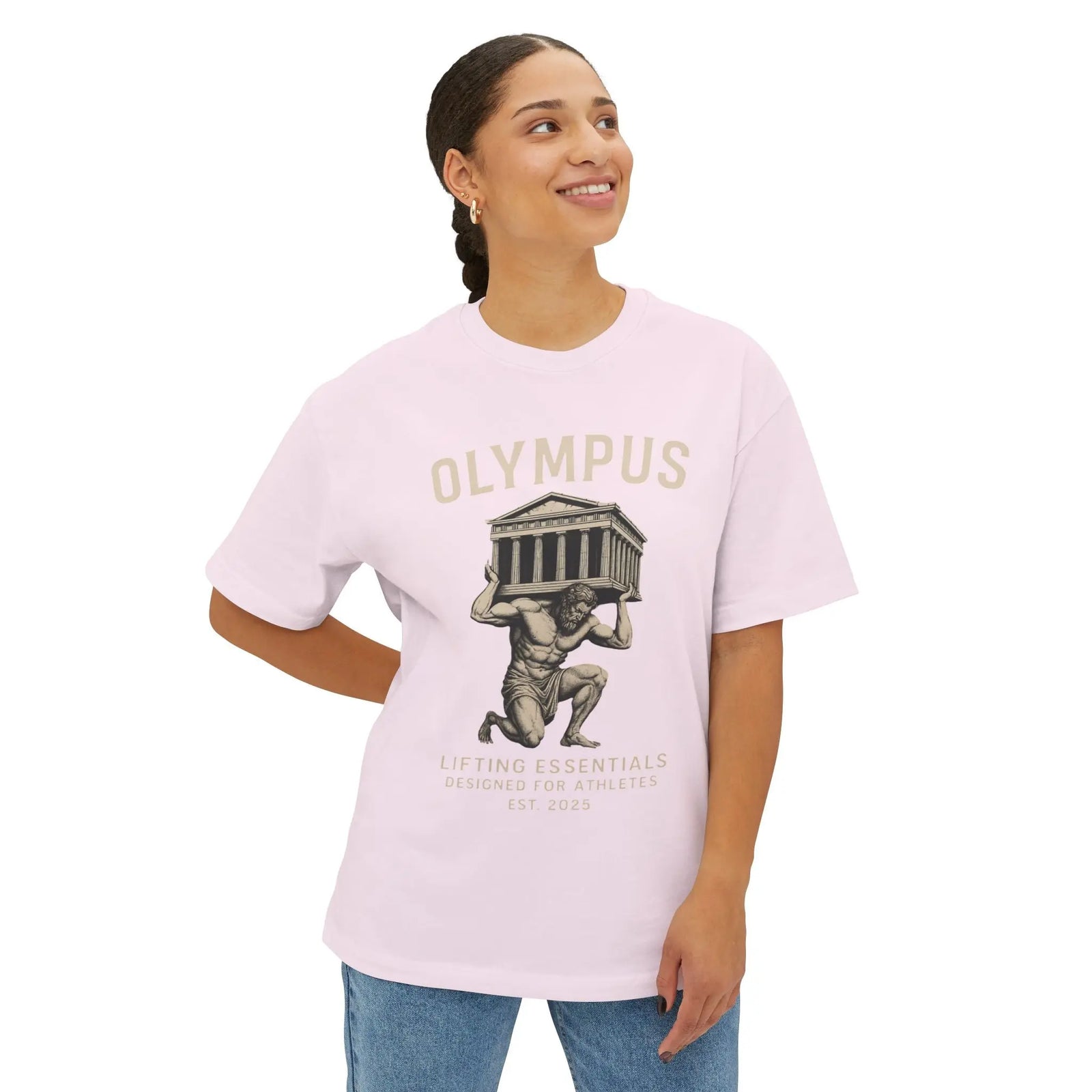 Olympus Atlas Vintage Tee — Greek Myth Legend Style - unisex hoodie, Unisex Crewneck Sweatshirt, Baseball Caps, Unisex Oversized Tee, Gym Towel, Oversized T-Shirt, Weightlifting Grip Pads, Weighted Vest, Lumbar Belt -  Olympus