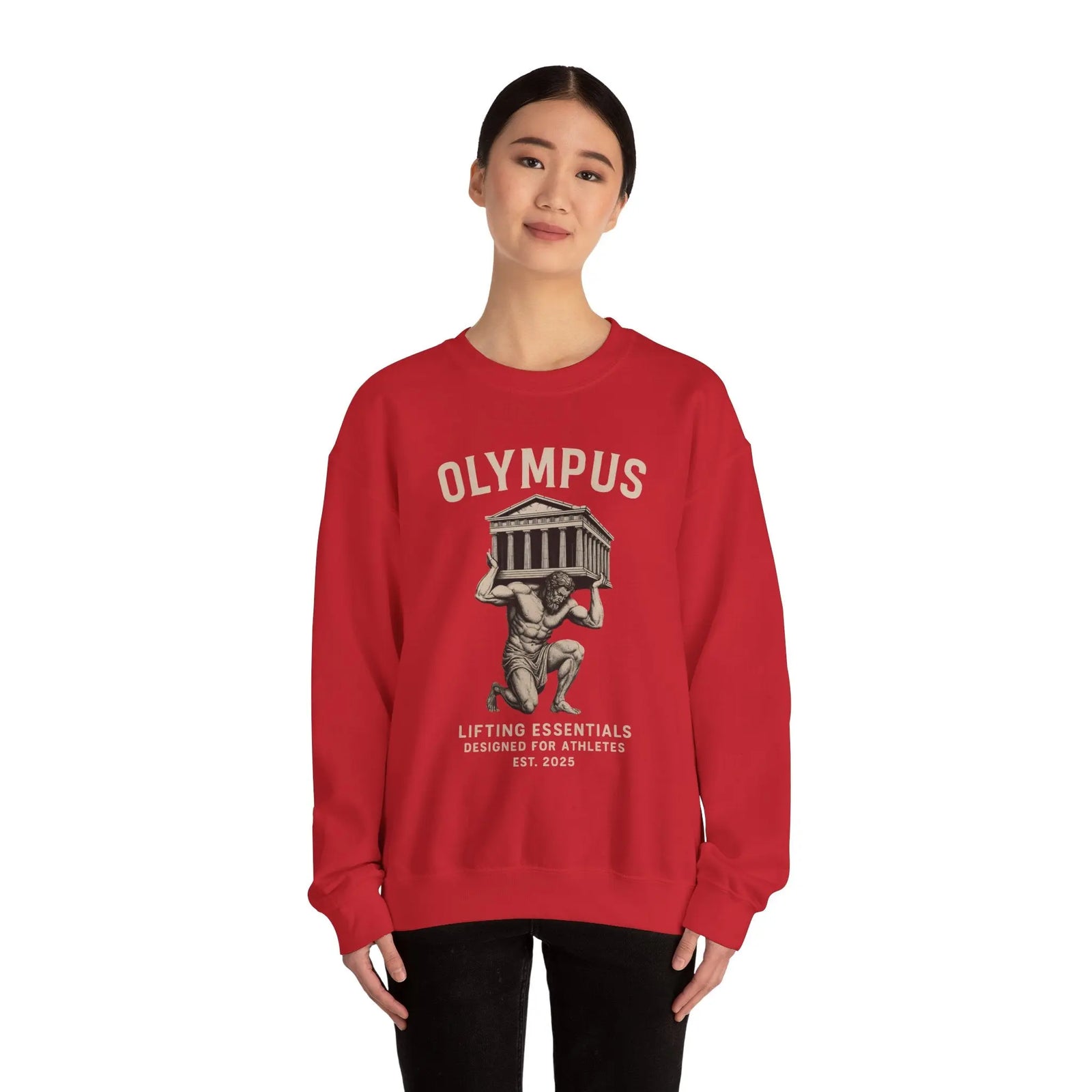 Olympus Atlas Heritage Sweatshirt — Vintage Myth Strength - unisex hoodie, Unisex Crewneck Sweatshirt, Baseball Caps, Unisex Oversized Tee, Gym Towel, Oversized T-Shirt, Weightlifting Grip Pads, Weighted Vest, Lumbar Belt -  Olympus